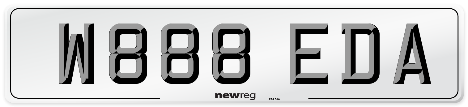 W888 EDA Number Plate from New Reg